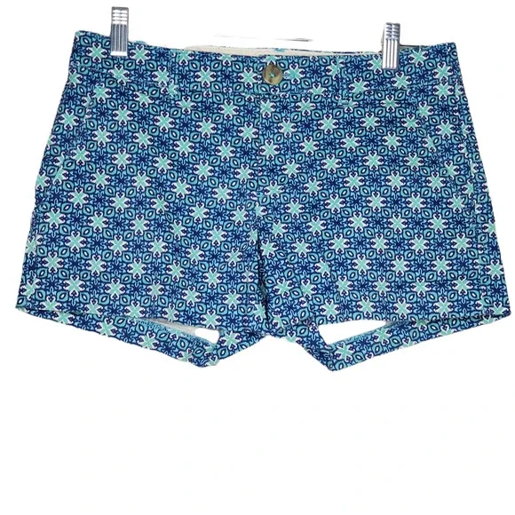 Lord & Taylor Blue Floral Cotton Shorts Sz 2 - Picture 1 of 3